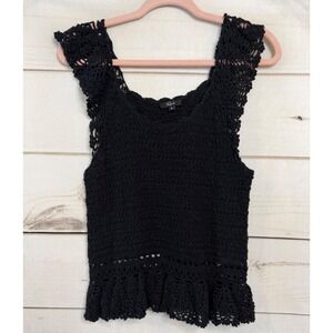 Rails Black Crochet Tank Top